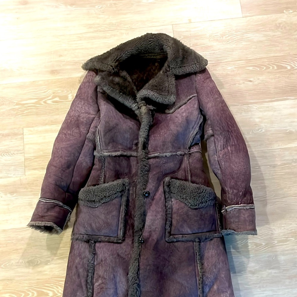 Genuine sheepskin/leather winter coat